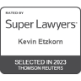 A badge signifying inclusion in the 2023 Super Lawyers list, awarded to top personal injury attorneys in St. Louis.